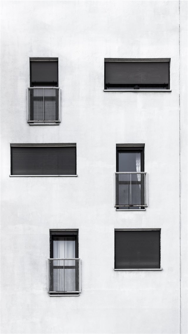 Black and white side of a building iPhone 8 wallpaper 