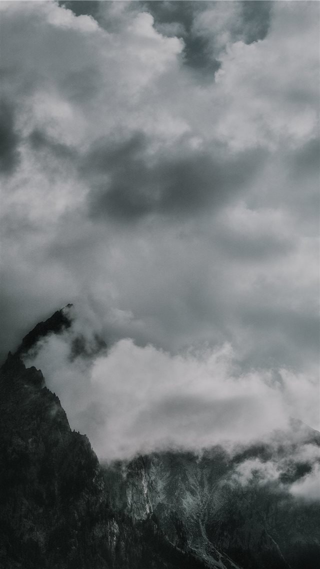 Cloudy summit iPhone 8 wallpaper 