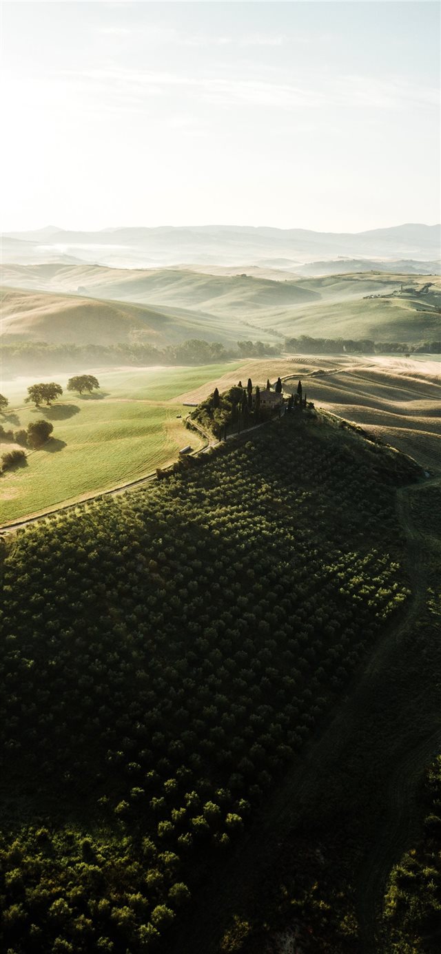 Early morning in Tuscany iPhone X wallpaper 