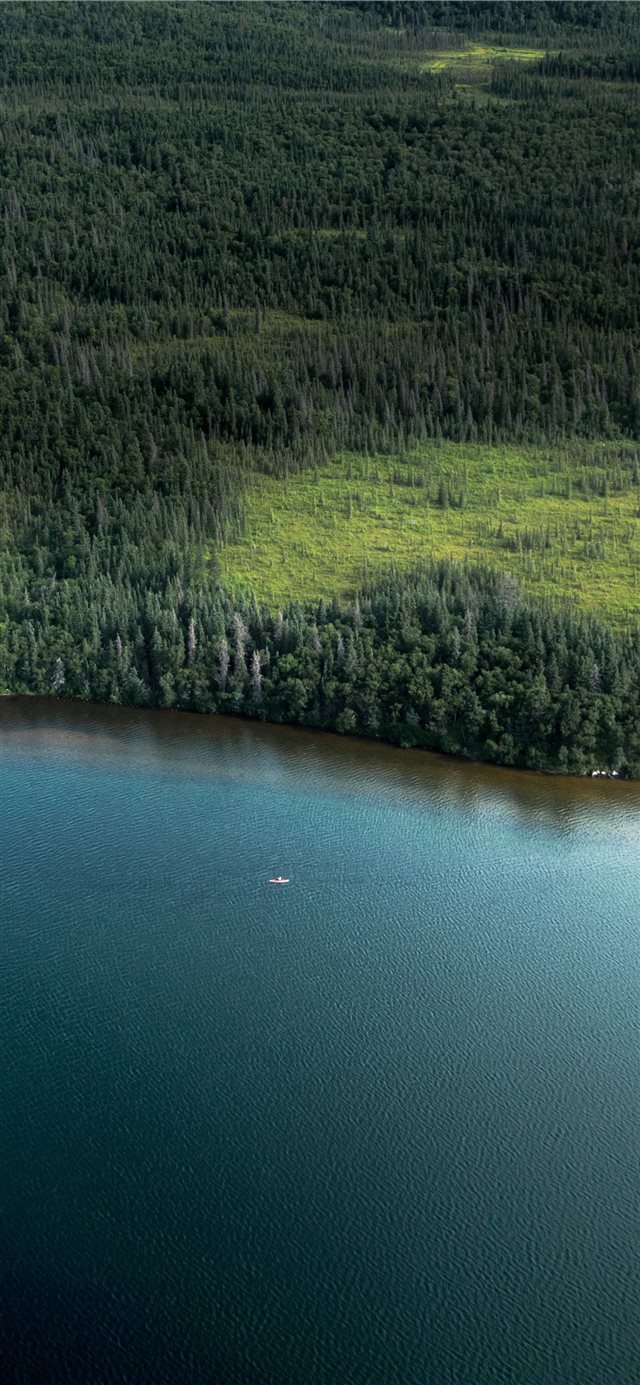 Kayaking through Alaska iPhone X wallpaper 