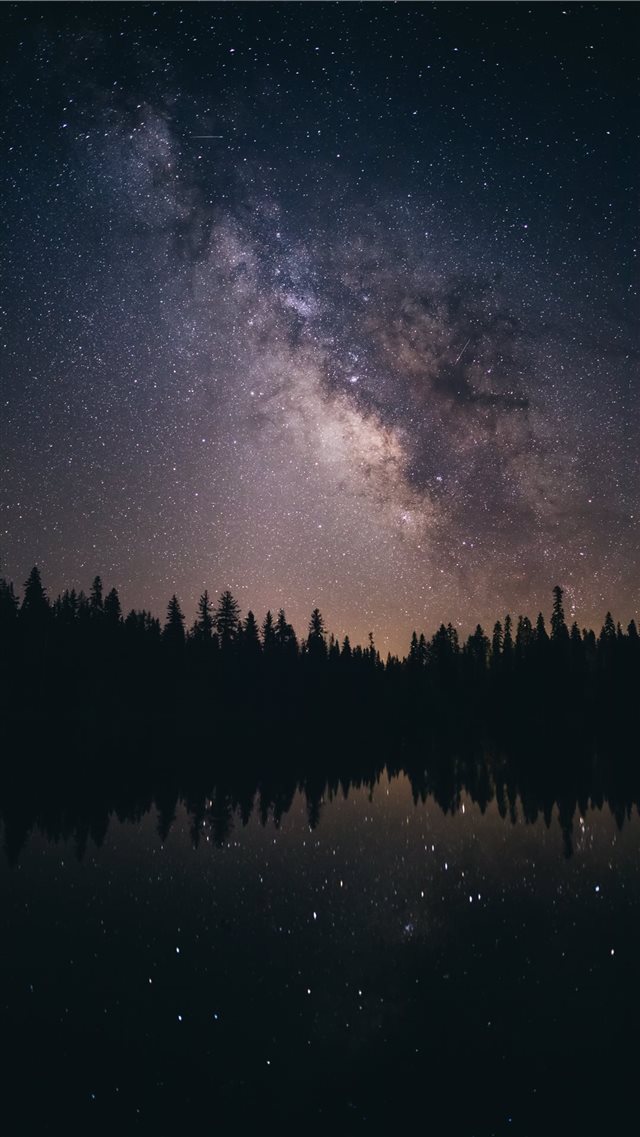 Milky way over lassen national park iPhone SE wallpaper 