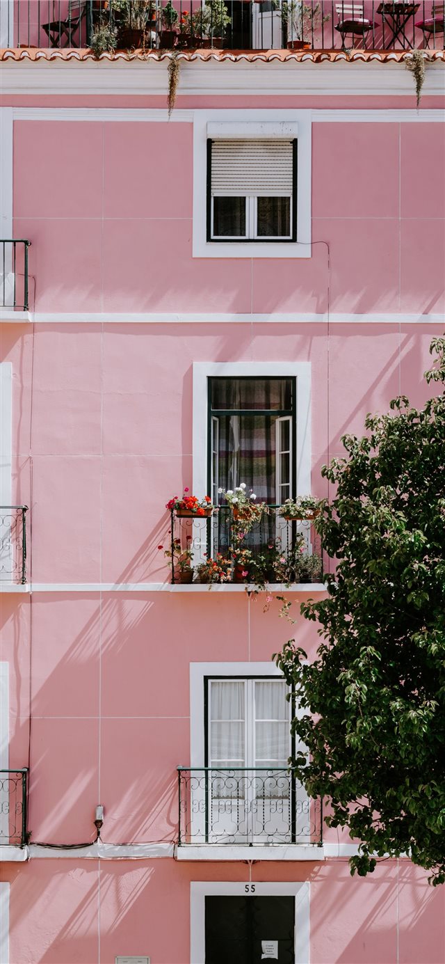 Pink balcony iPhone X wallpaper 