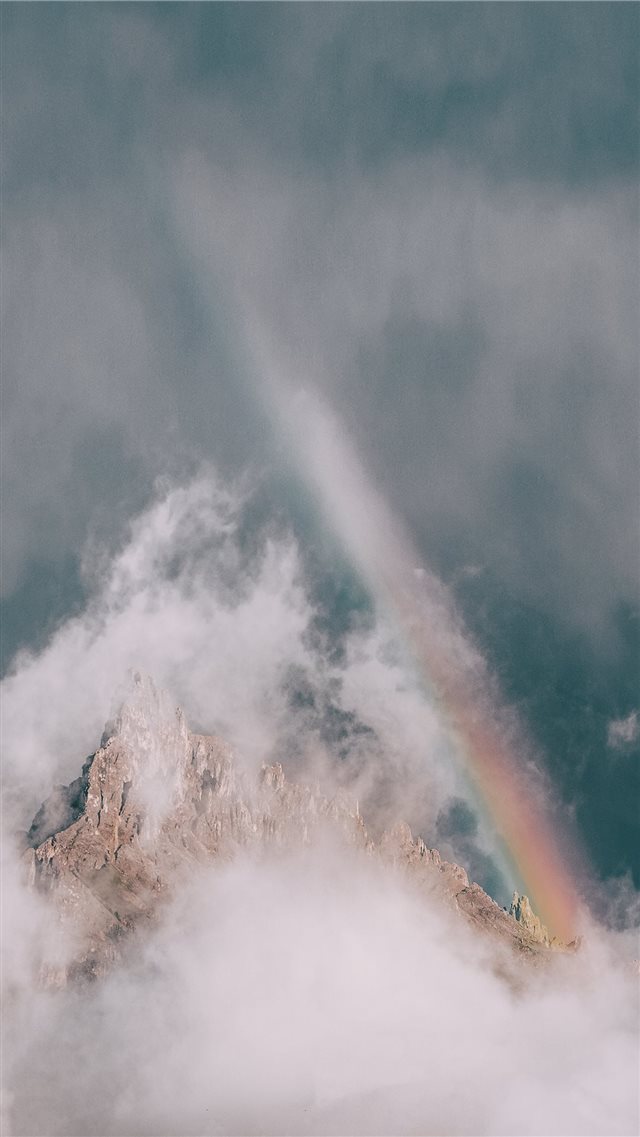 Rainbow over the summit iPhone 8 wallpaper 