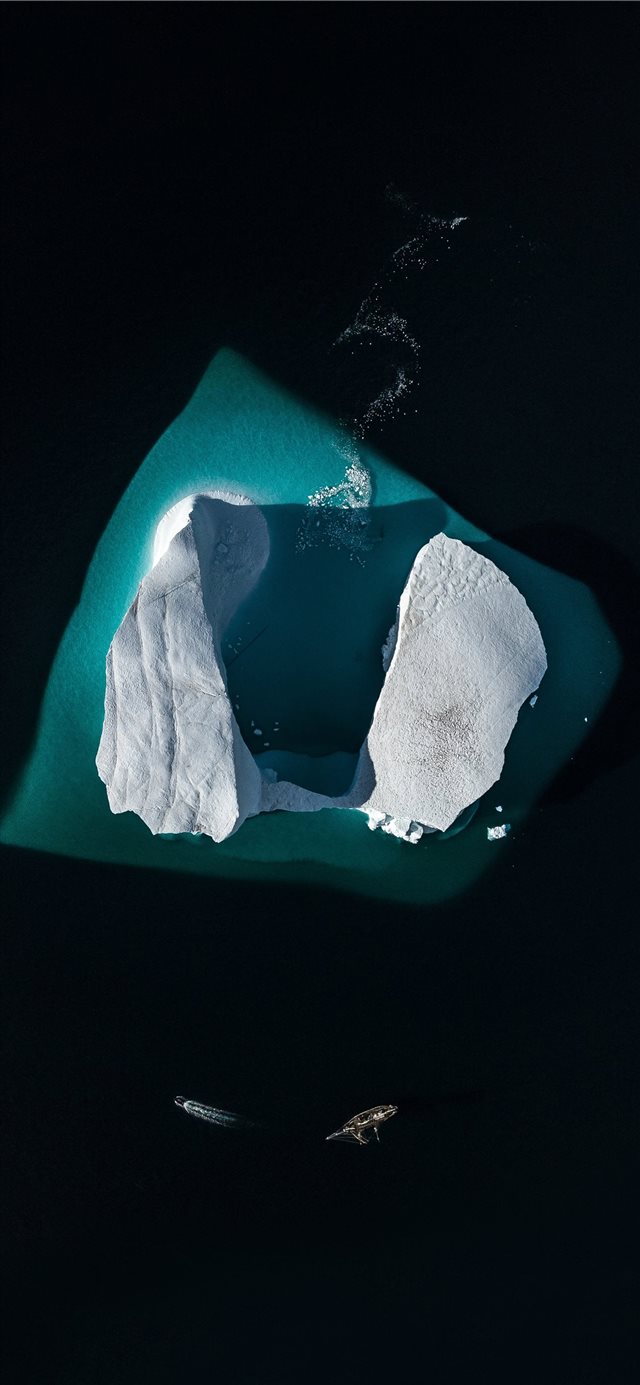 Iceberg in the Arctic  from above iPhone X wallpaper 
