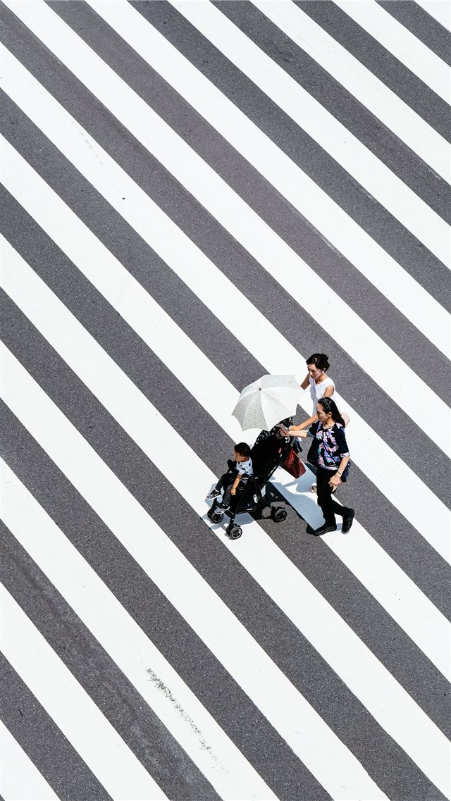 passing  the crosswalk iPhone 8 wallpaper 