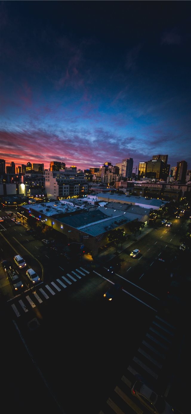 San Diego sunset through a fisheye lens iPhone X wallpaper 