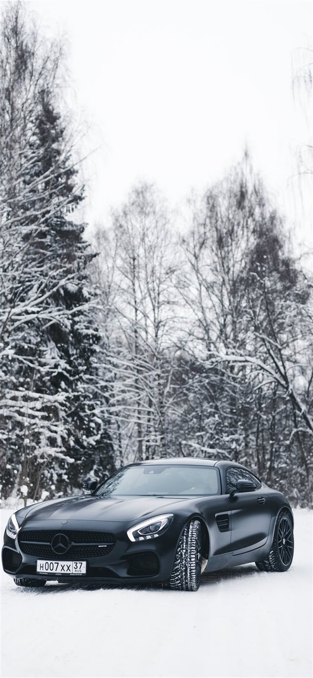 black Ford Mustang GT coupe iPhone X wallpaper 