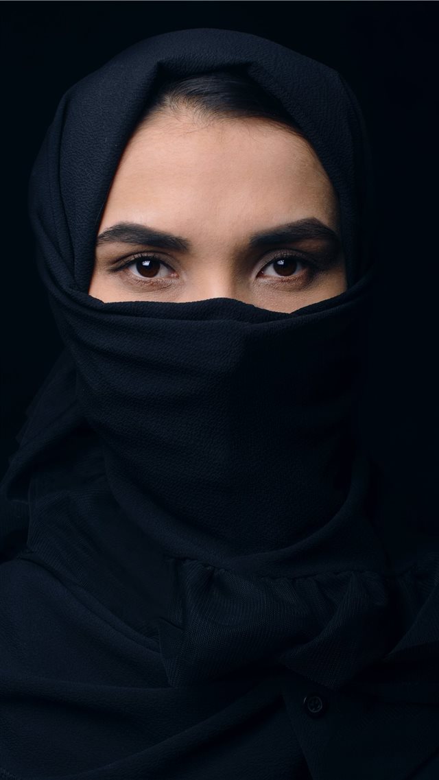woman in black top and headdress iPhone 8 wallpaper 