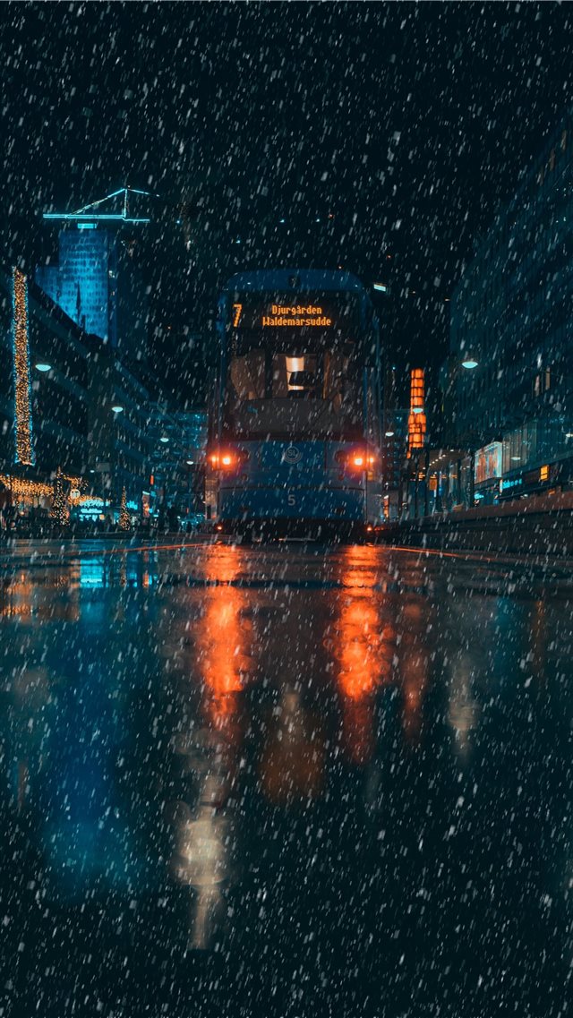 low angle photography of bus on road iPhone 8 wallpaper 