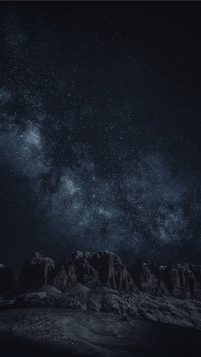 black rock formation during night time iPhone 8 wallpaper 