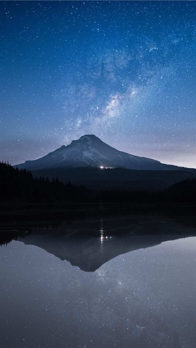 body of water with mountain at distance iPhone 8 wallpaper 