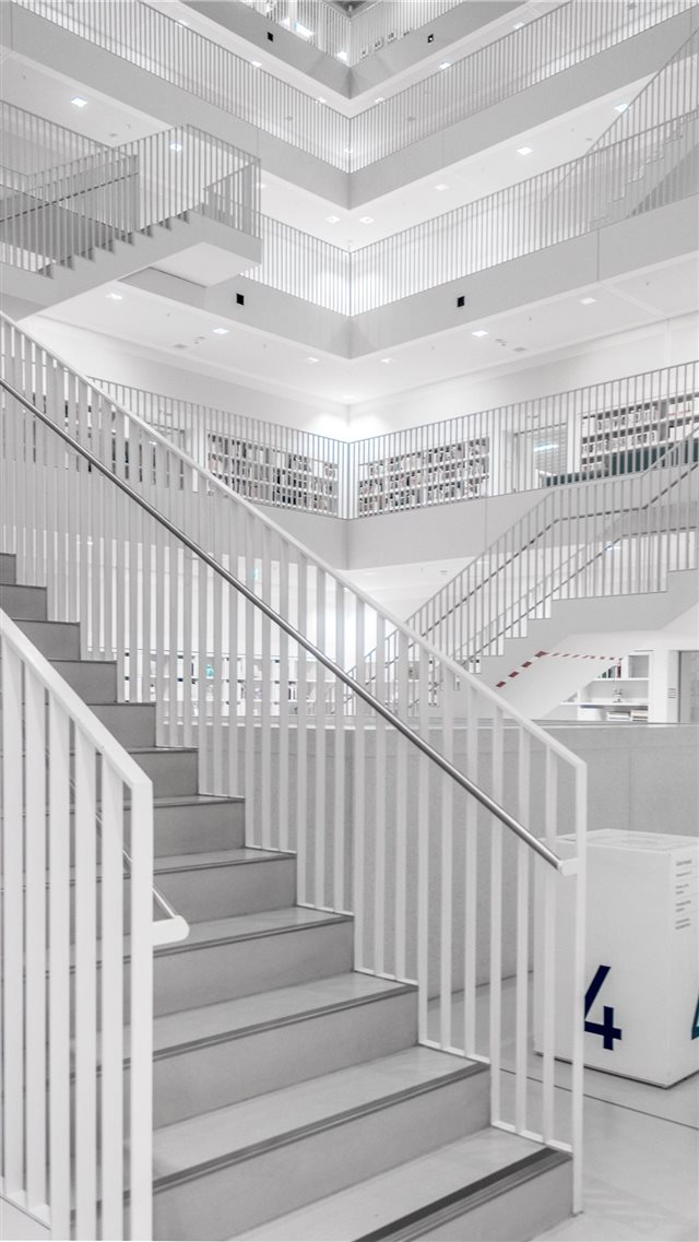 Stuttgart libary – stairs  Stuttgart  Germany iPhone 8 wallpaper 