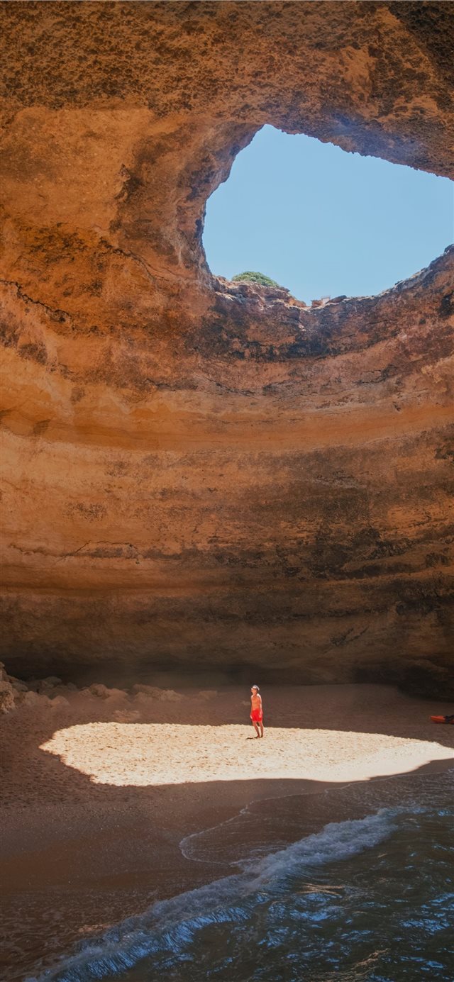 Bengail Cave  Algarve  Portugal iPhone X wallpaper 