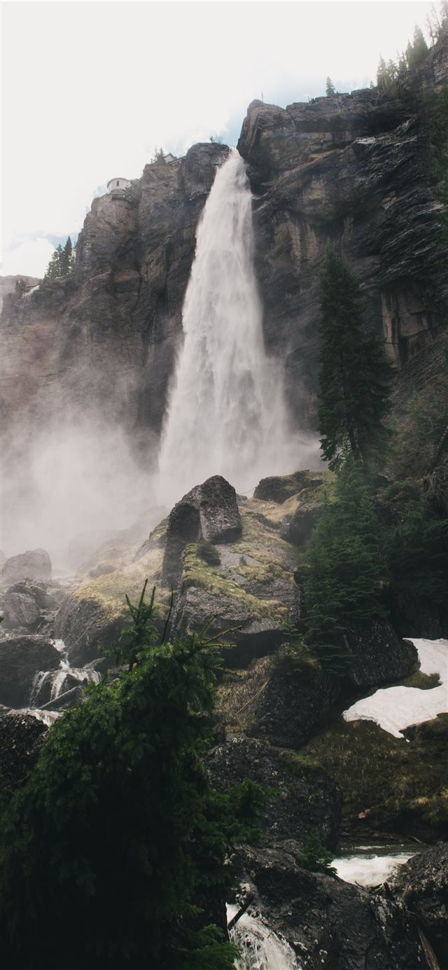 Bridal Veil Falls  Telluride  USA iPhone X wallpaper 