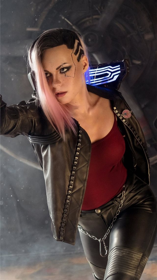 cosplay cyberpunk 2077 iPhone 8 wallpaper 
