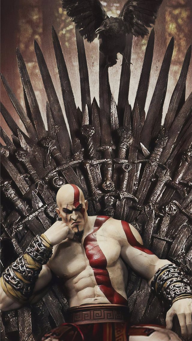 kratos on thrones iPhone 8 wallpaper 