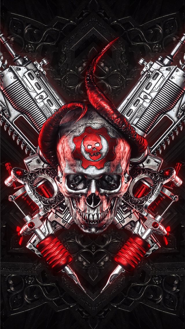 4k gears of war logo art iPhone 8 wallpaper 