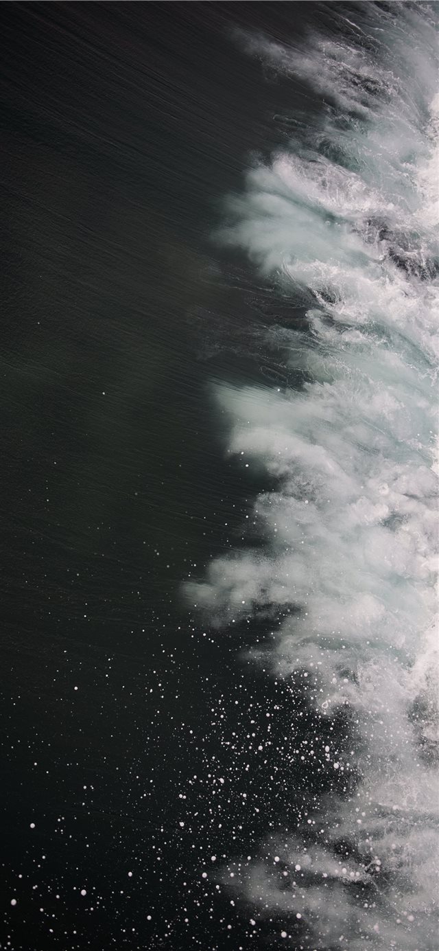 aerial photo of crashing water iPhone X wallpaper 