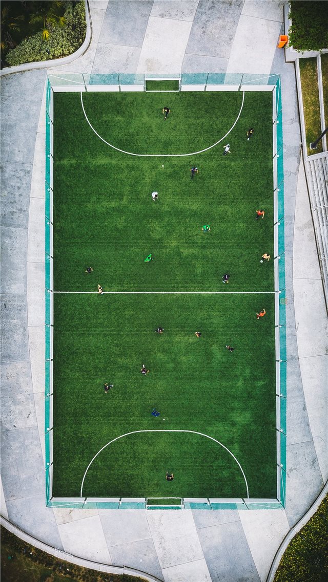 aerial photography of people playing soccer iPhone 8 wallpaper 