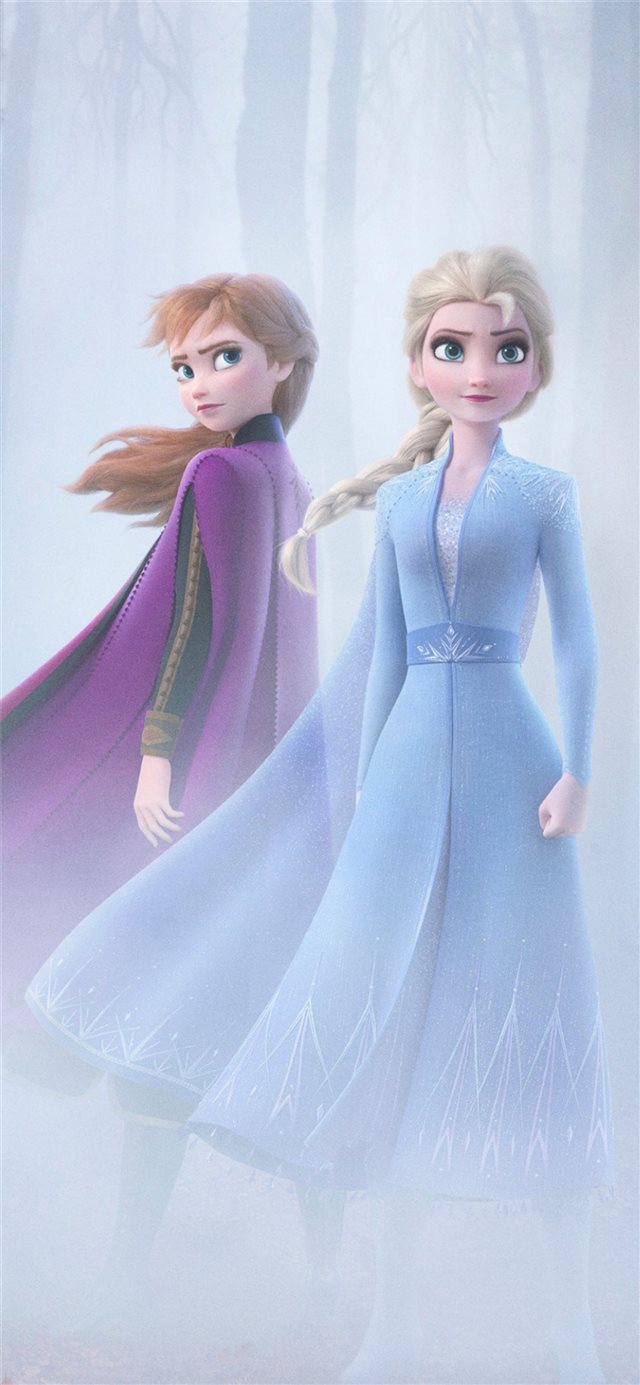 anna and elsa in frozen 2 4k iPhone X wallpaper 