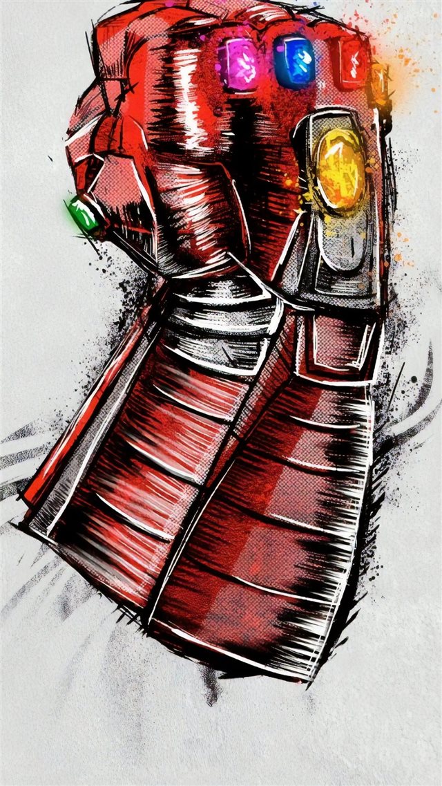 avengers endgame gauntlet sketch poster iPhone 8 wallpaper 