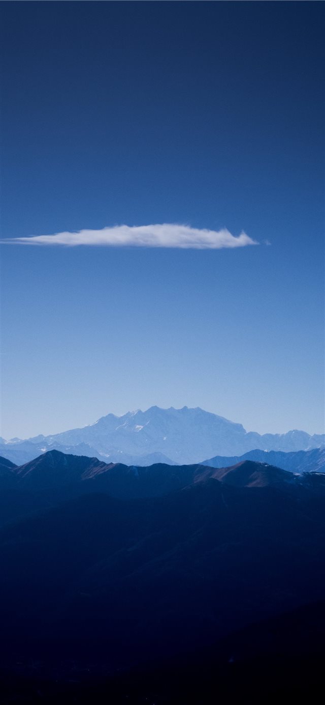 high angle photography of mountains and clouds iPhone X wallpaper 