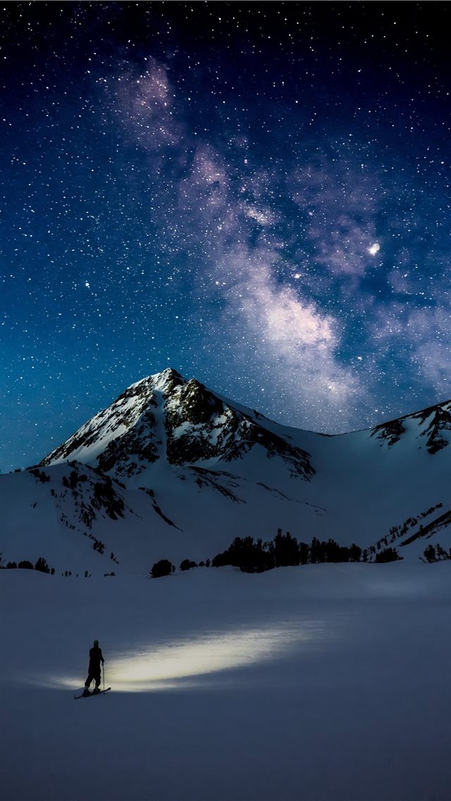 landscape photography of white mountain iPhone 8 wallpaper 