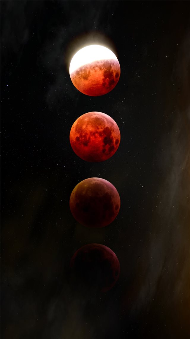 red full moon iPhone SE wallpaper 