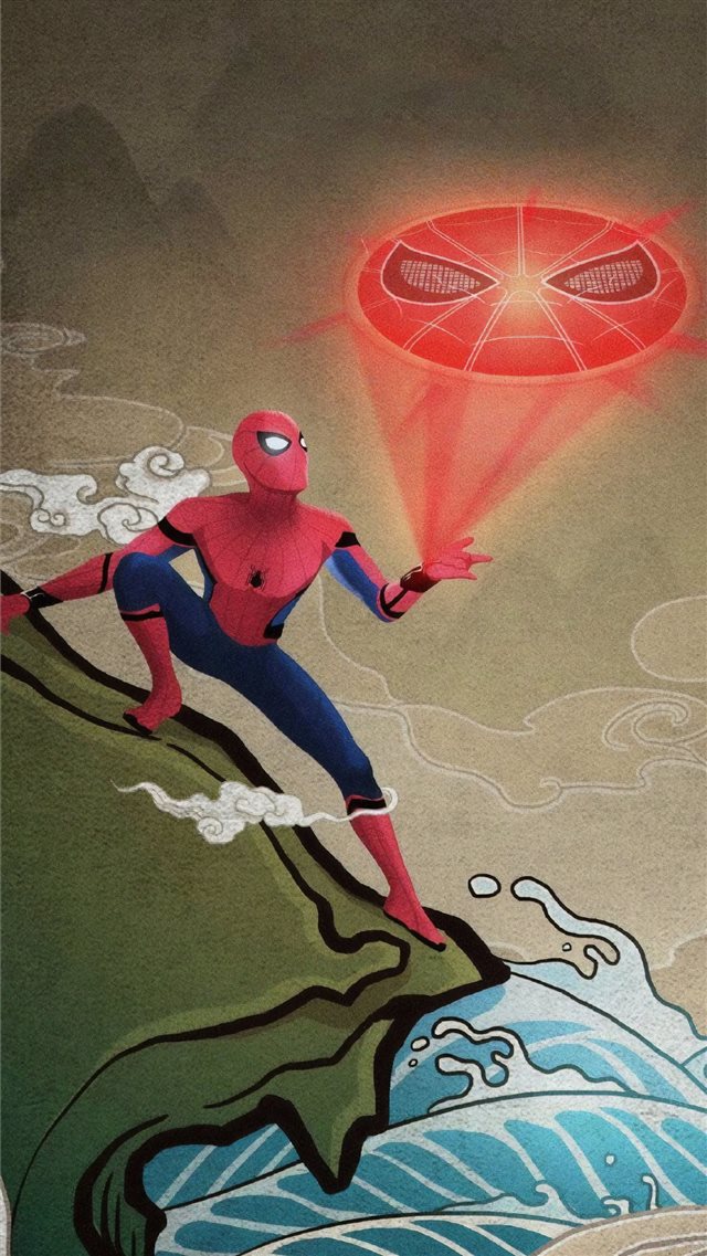 spiderman far from home poster iPhone 8 wallpaper 