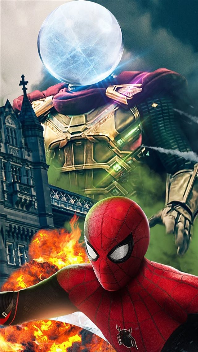 spiderman far fromhome character poster iPhone 8 wallpaper 