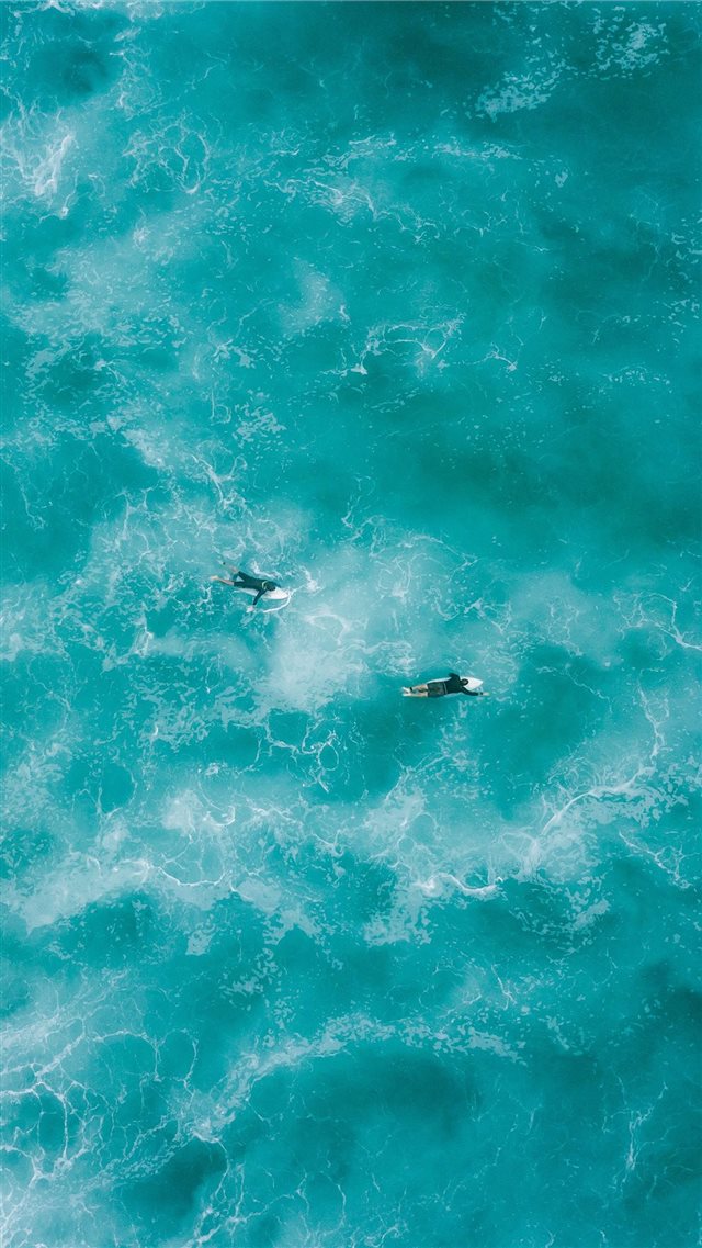 two people surfing on water iPhone 8 wallpaper 
