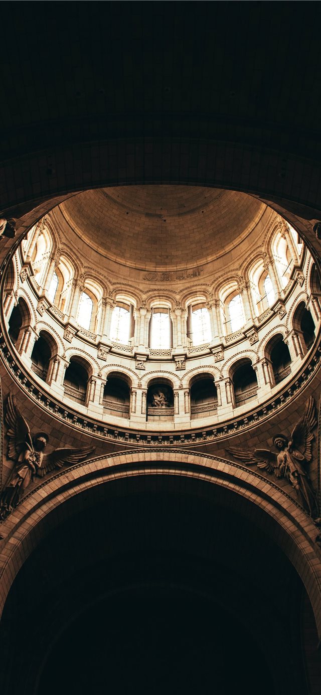 brown dome building interior iPhone 11 wallpaper 