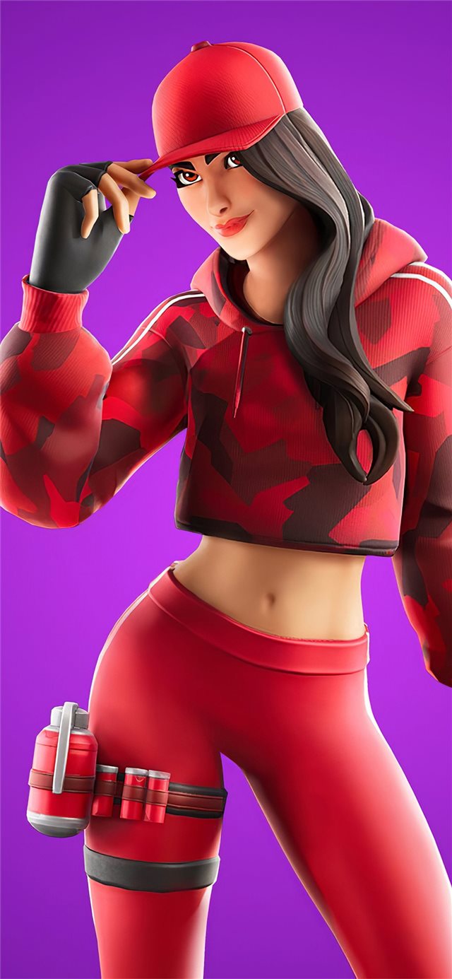 fortnite chapter 2 ruby outfit 4k iPhone X wallpaper 