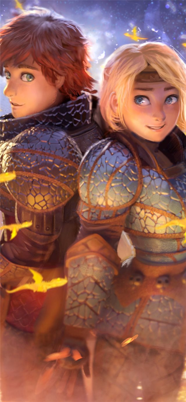 hiccup and astrid 5k iPhone X wallpaper 