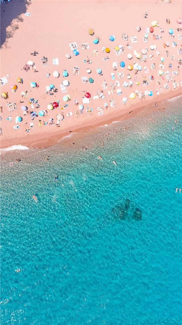 high angle photography of seashore iPhone 8 wallpaper 