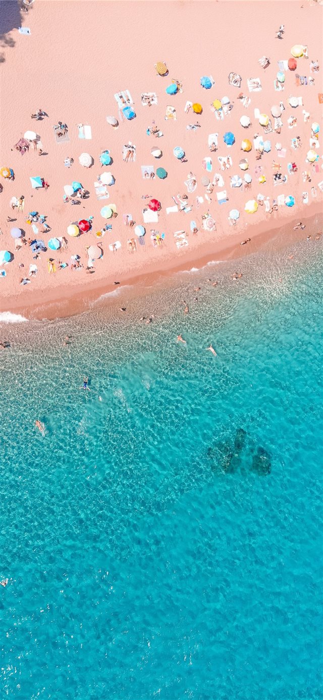 high angle photography of seashore iPhone X wallpaper 