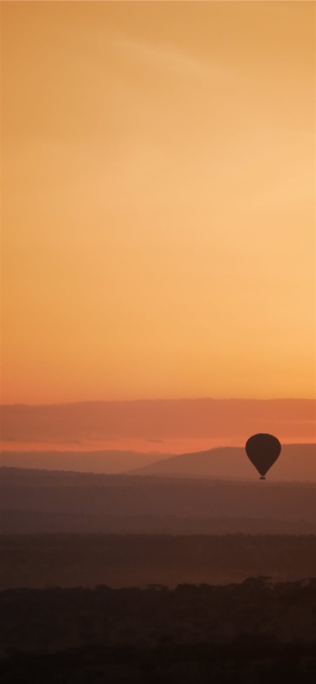 hot air balloon on mid air iPhone X wallpaper 