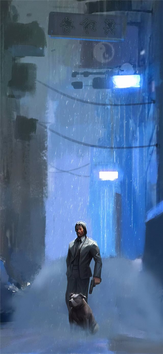 john wick and his dog iPhone X wallpaper 