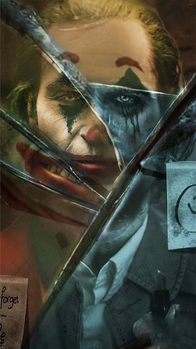 joker movie broken glass iPhone SE wallpaper 