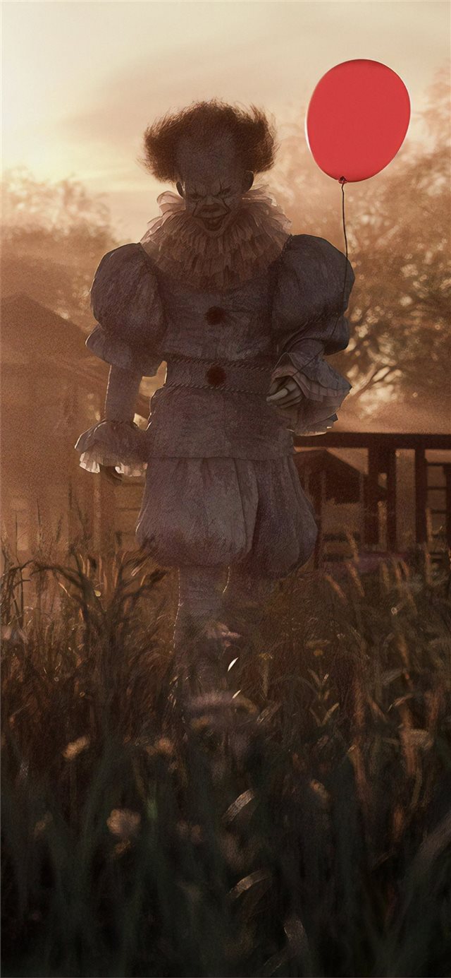 pennywise with ballons iPhone 11 wallpaper 
