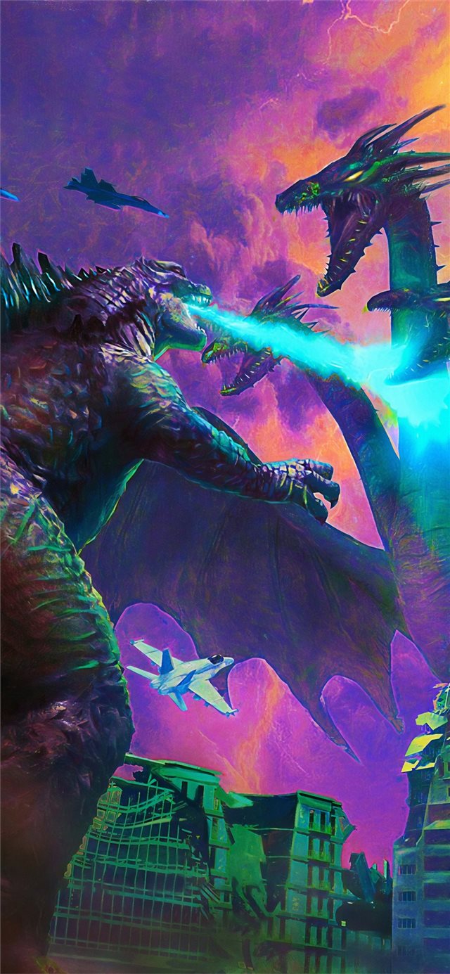 poster art godzilla king of the monsters iPhone X wallpaper 
