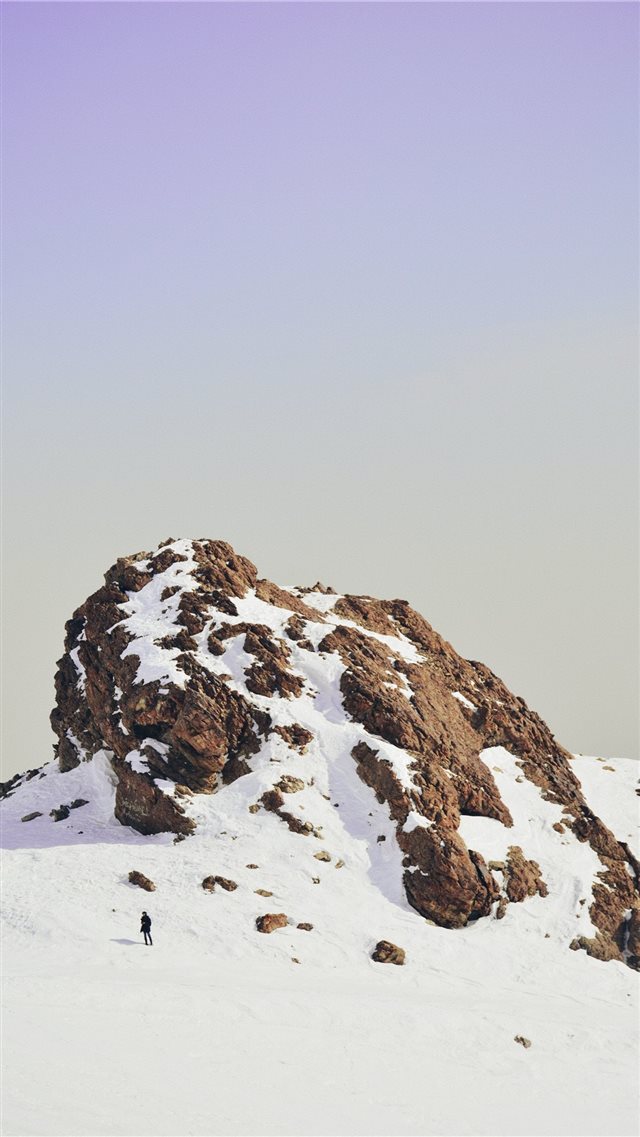 snow covered cliff iPhone 8 wallpaper 