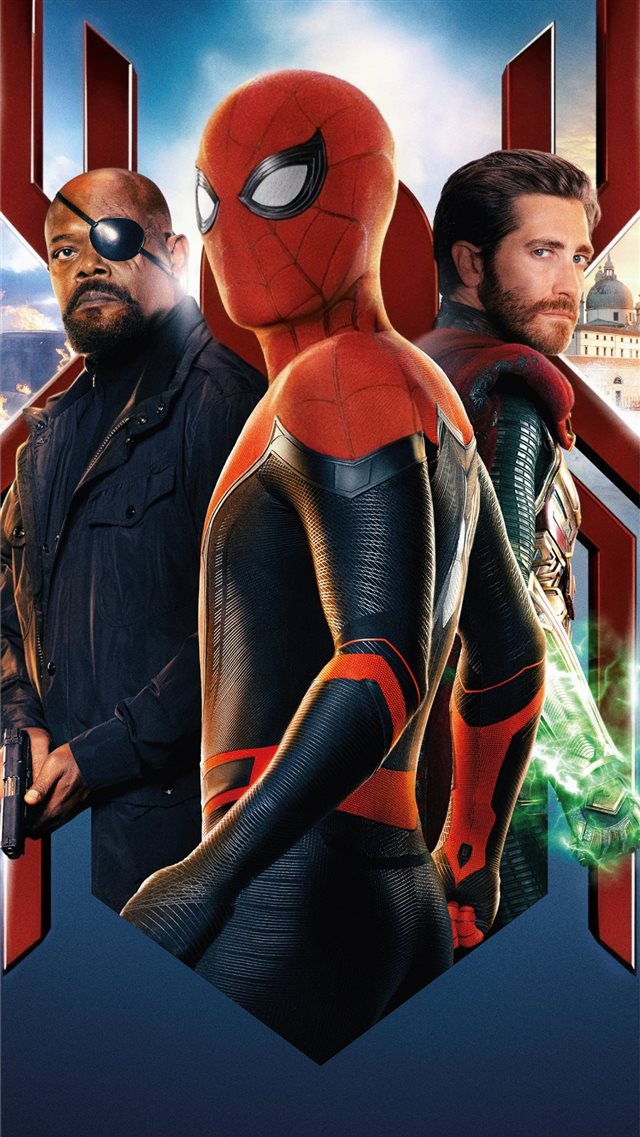 spiderman far from home 2019 movie iPhone 8 wallpaper 
