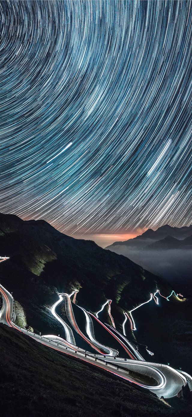 time lapse of road iPhone X wallpaper 