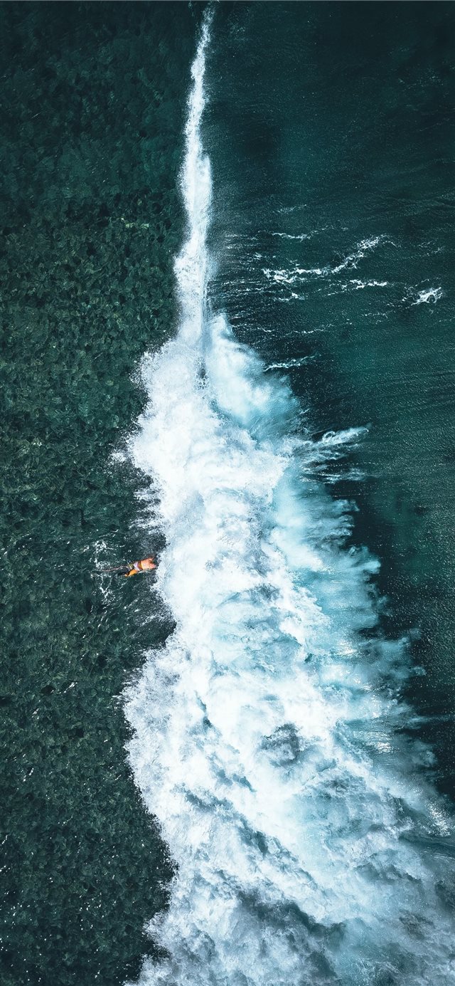 waterfall top view photography iPhone X wallpaper 