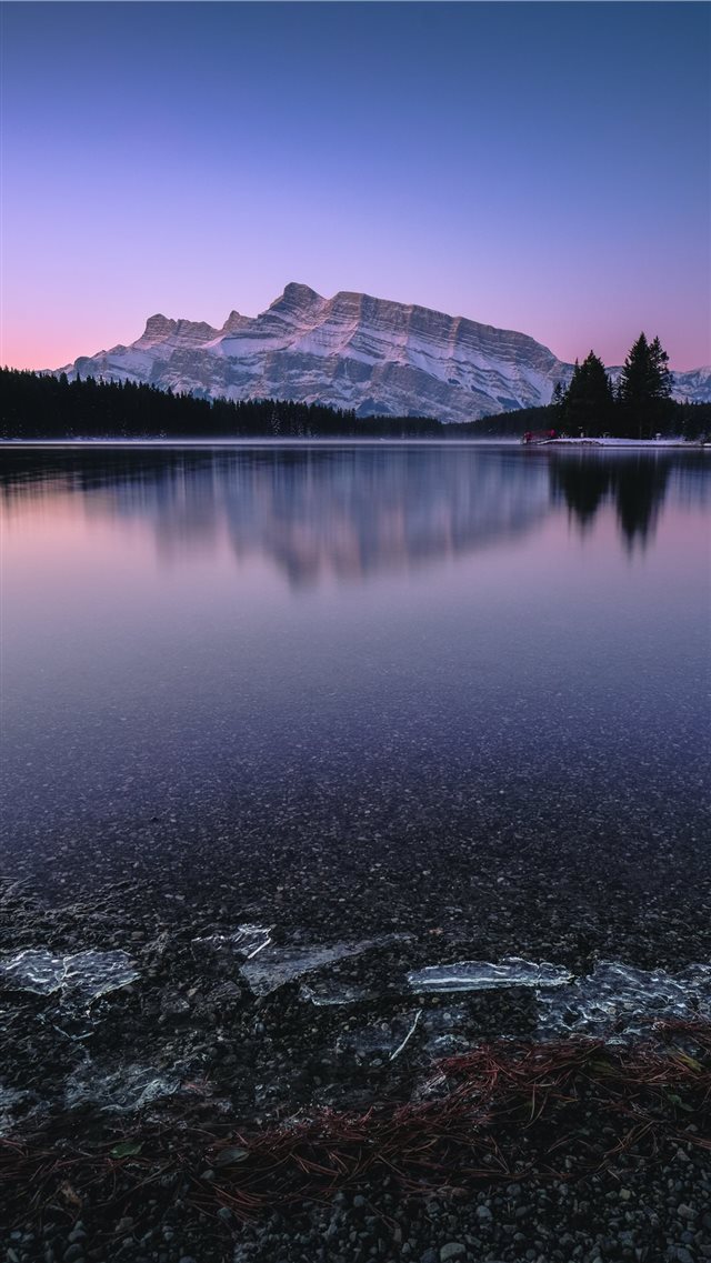 mountain near body of water iPhone 8 wallpaper 