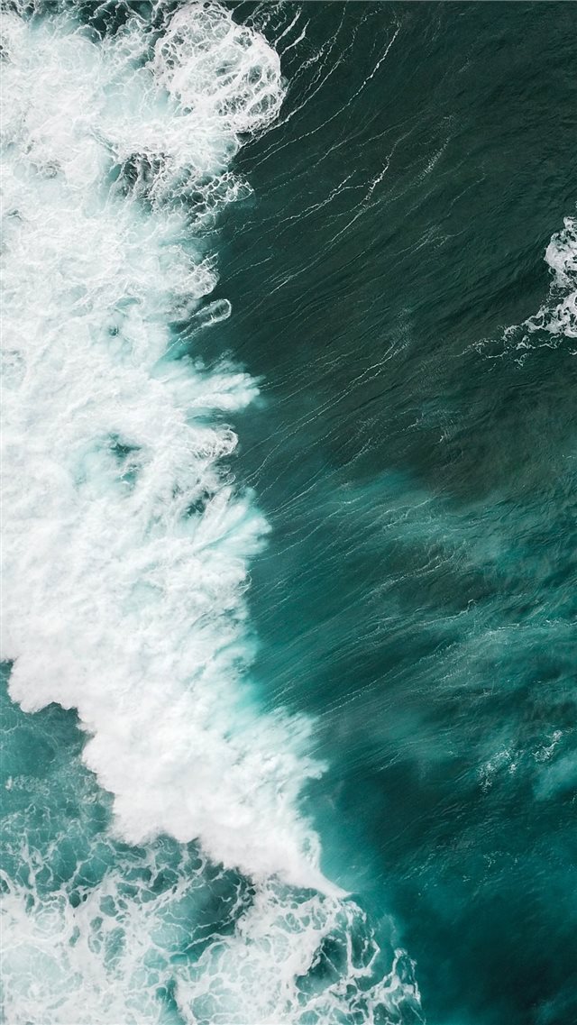 aerial shot of water waves iPhone 8 wallpaper 