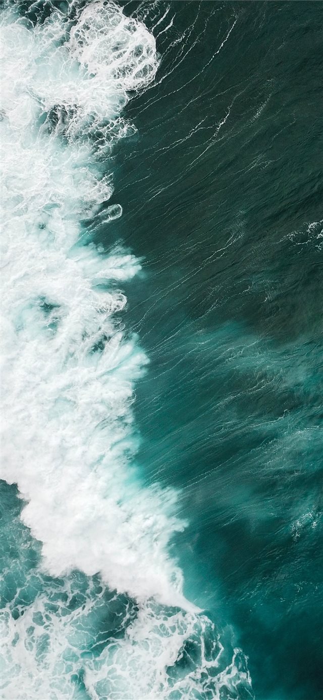 aerial shot of water waves iPhone X wallpaper 