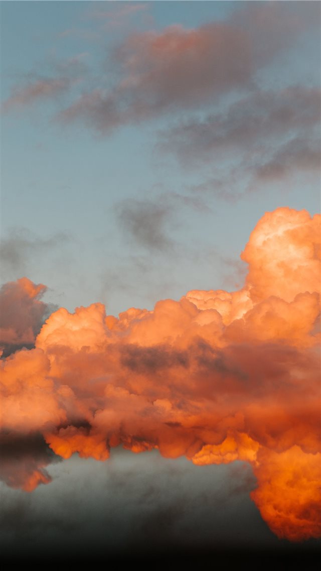 orange and blue cloudy sky iPhone 8 wallpaper 