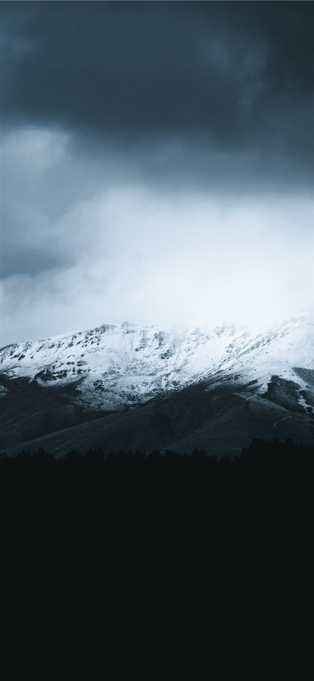snow covered mountain iPhone X wallpaper 